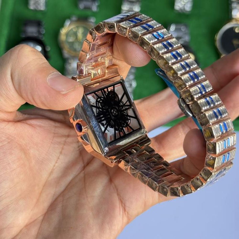 Cartiarr Santos Diamond Quartz (GoldBlue)