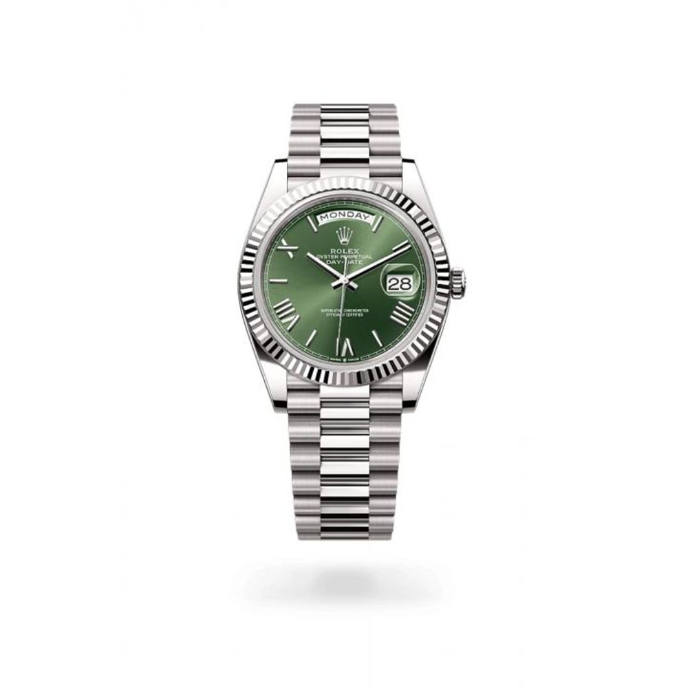 RollexOyster Perpetual Day Date Automatic Silver Green Dial