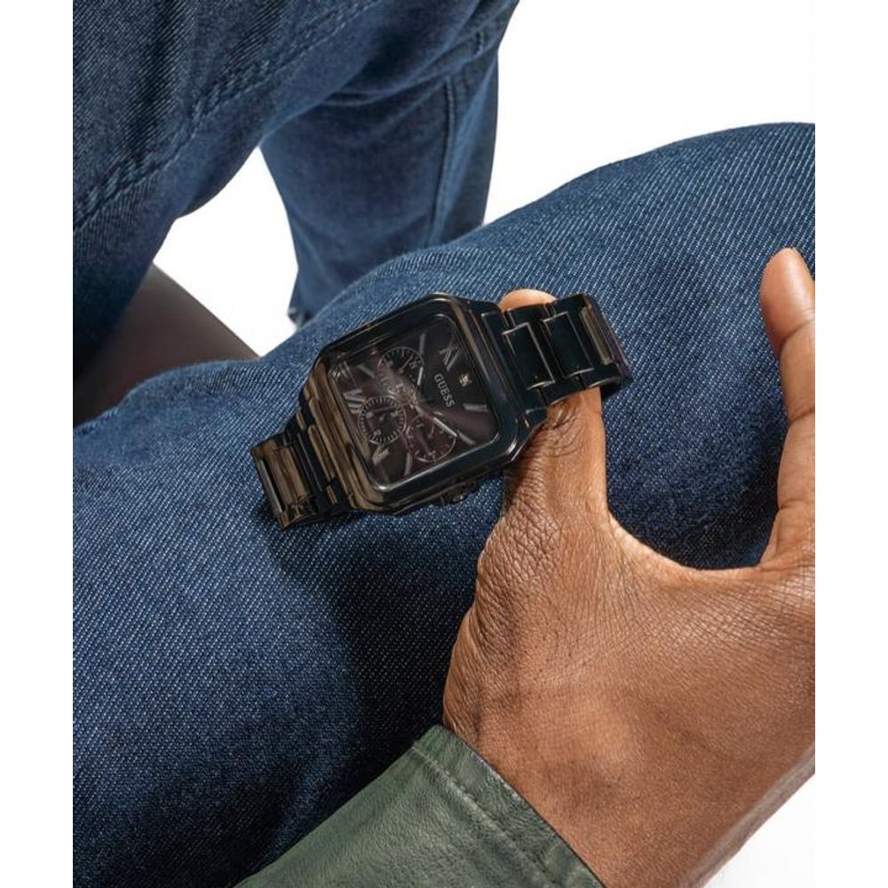 Gues_s Men Headline Square Gunmetal Analogue black