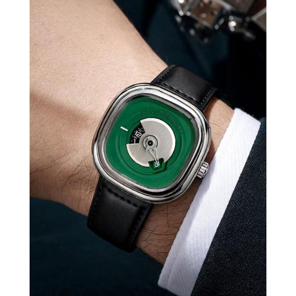Seven Friday PE201 Black Silver Green Dial