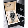 EMPORIO ArrWa%! WOMEN SILVER BLACK B DIAL AT347