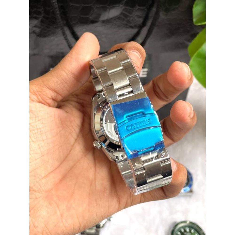 Seiko GMT Open Back Silver Black AT459