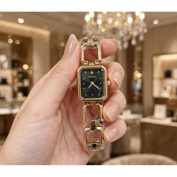 CHENNEL ICONIC GOLD-BLACK WATCH FOR HER 1084