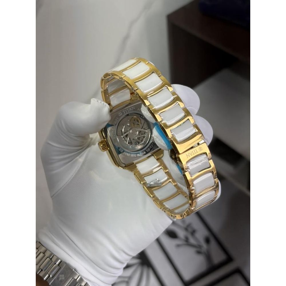 TITA AN CERAMIC FUSION SKELETON AUTOMATIC RICH WHITE GOLD  MENS HVY 1168