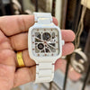 Radd_o True Square Automatic Ceramic White Copper Diamond
