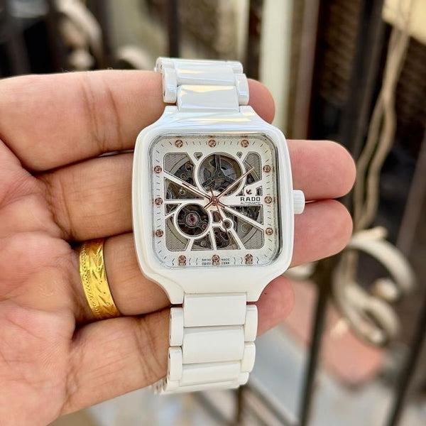 Radd_o True Square Automatic Ceramic White Copper Diamond