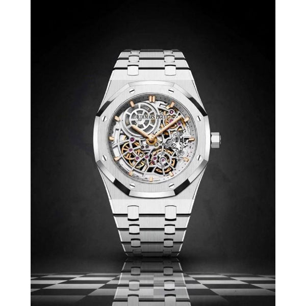 Audemar Piguet Royal Oak Jumbo Extra-Thin Openworked silver white
