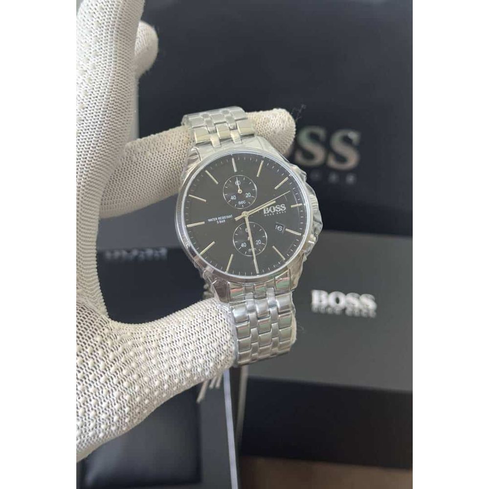Hugo  Boss Associate Silver-Black Chronograph Metal Luxury Watch