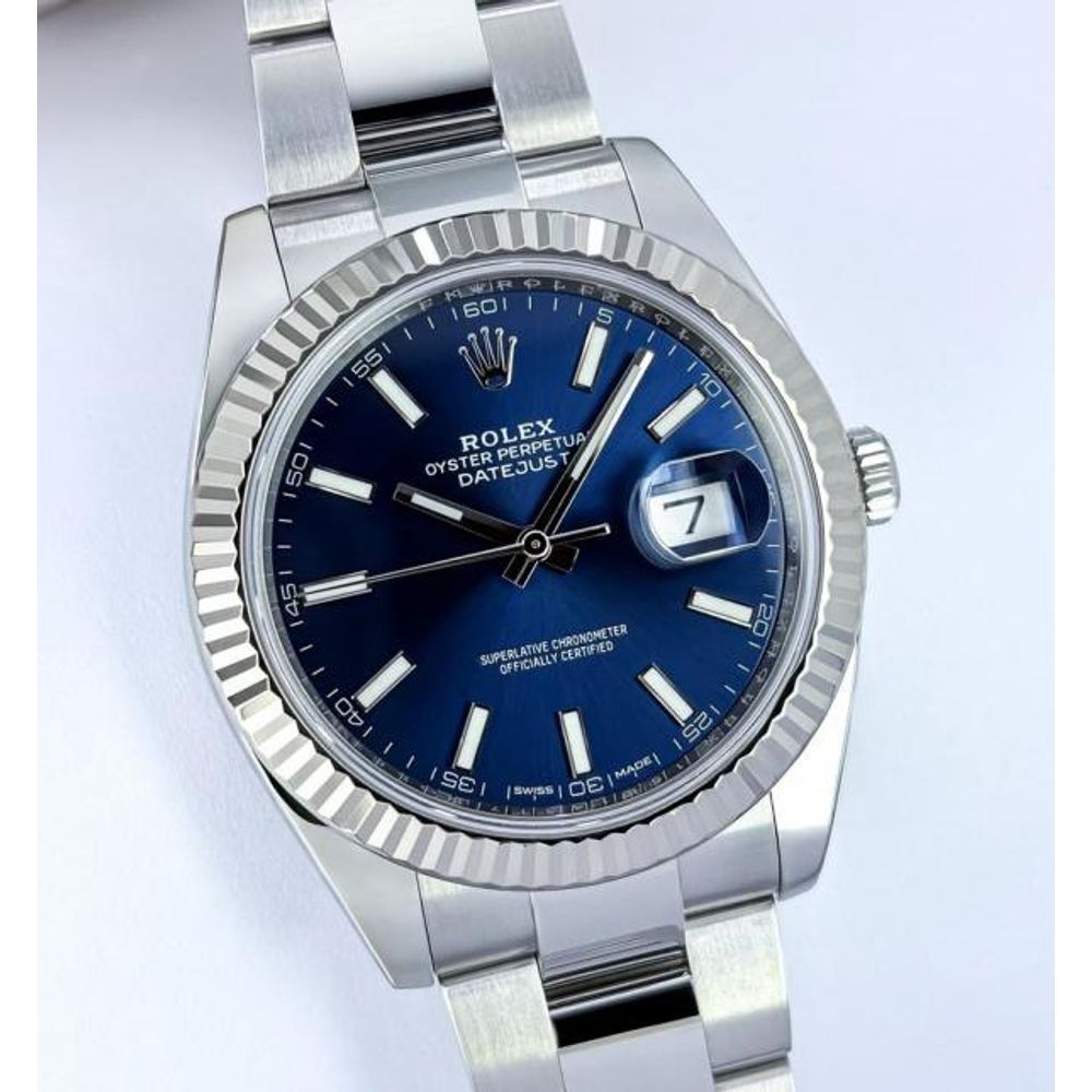 Rollex DateJust Automatic Premium FST Oyster Silver Blue Dial AT468