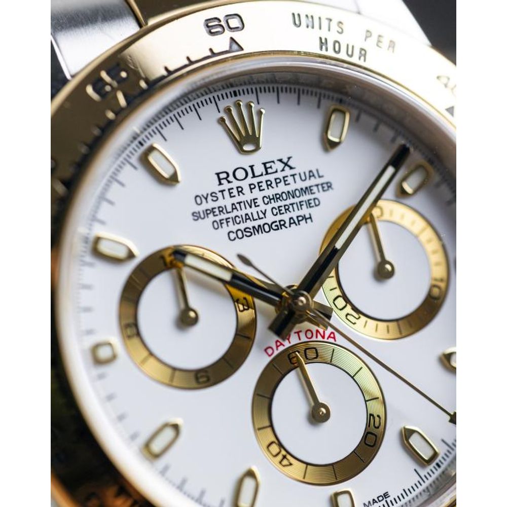 Rolee_x Oyster Perpetual Daytona Chosmograph 2Ton-Gold-White