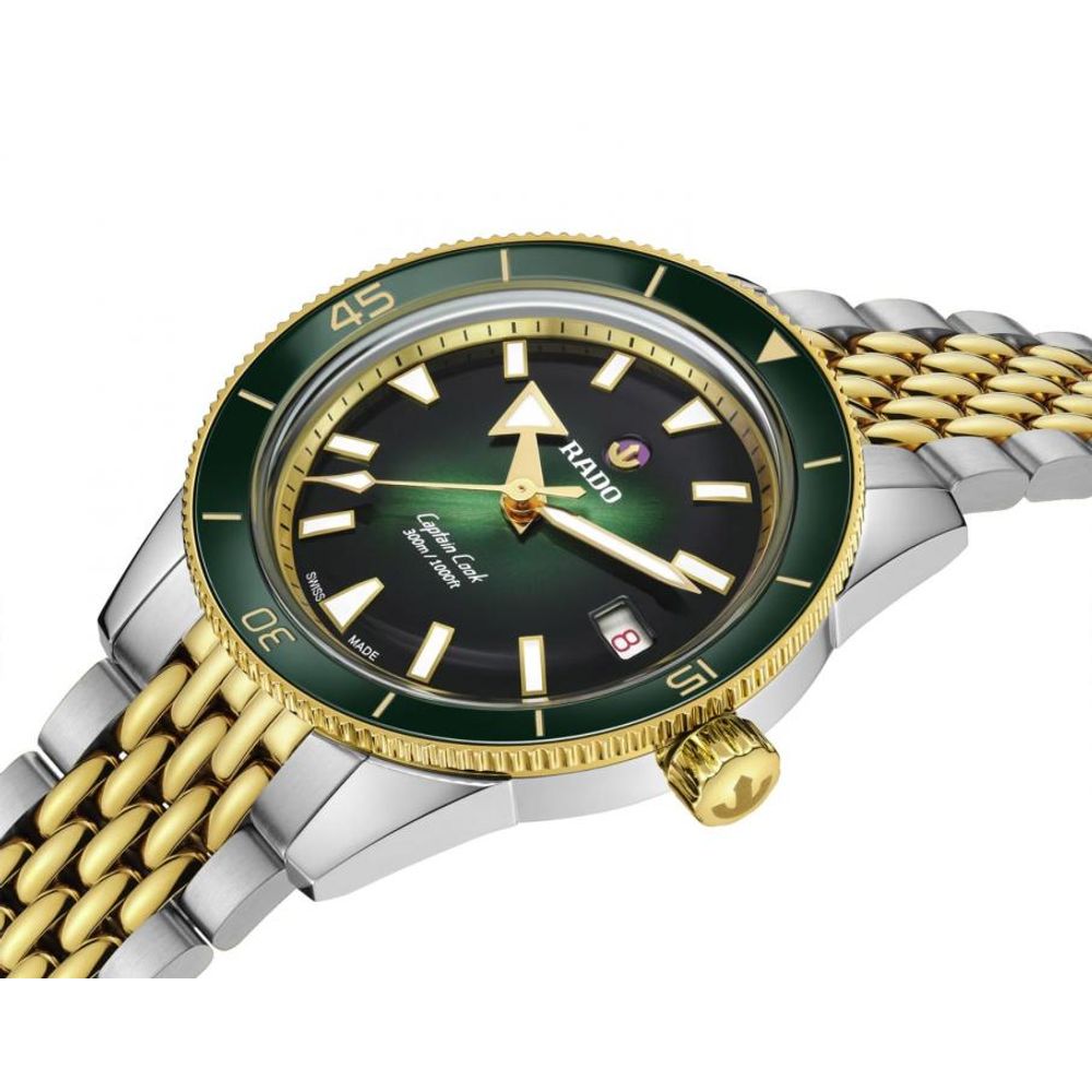 Raddo Captain Cook Automatic watch 2 ton gold green