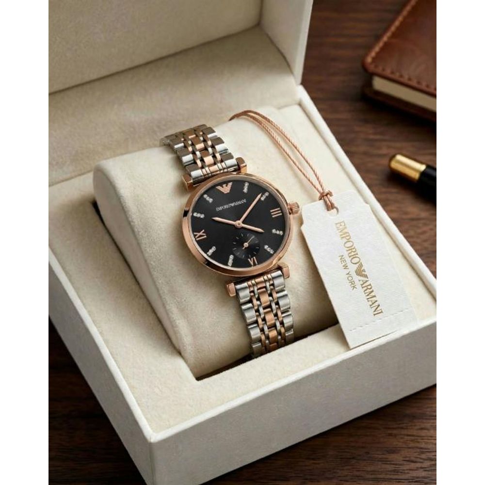 Emporio Armaann_i Classic  2 ton Copper black crno dimond