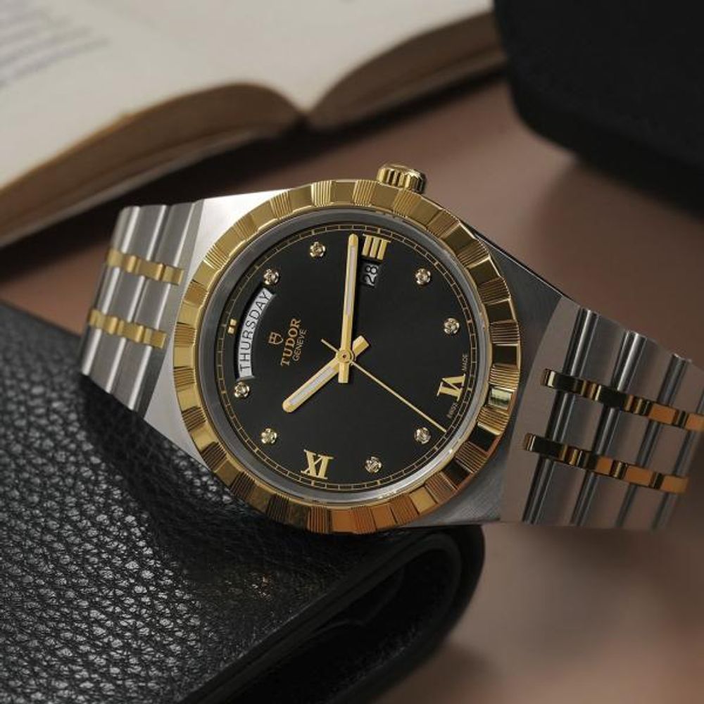 TUDOR ROYAL TT BLACK ROMAN DIAMOND 1027