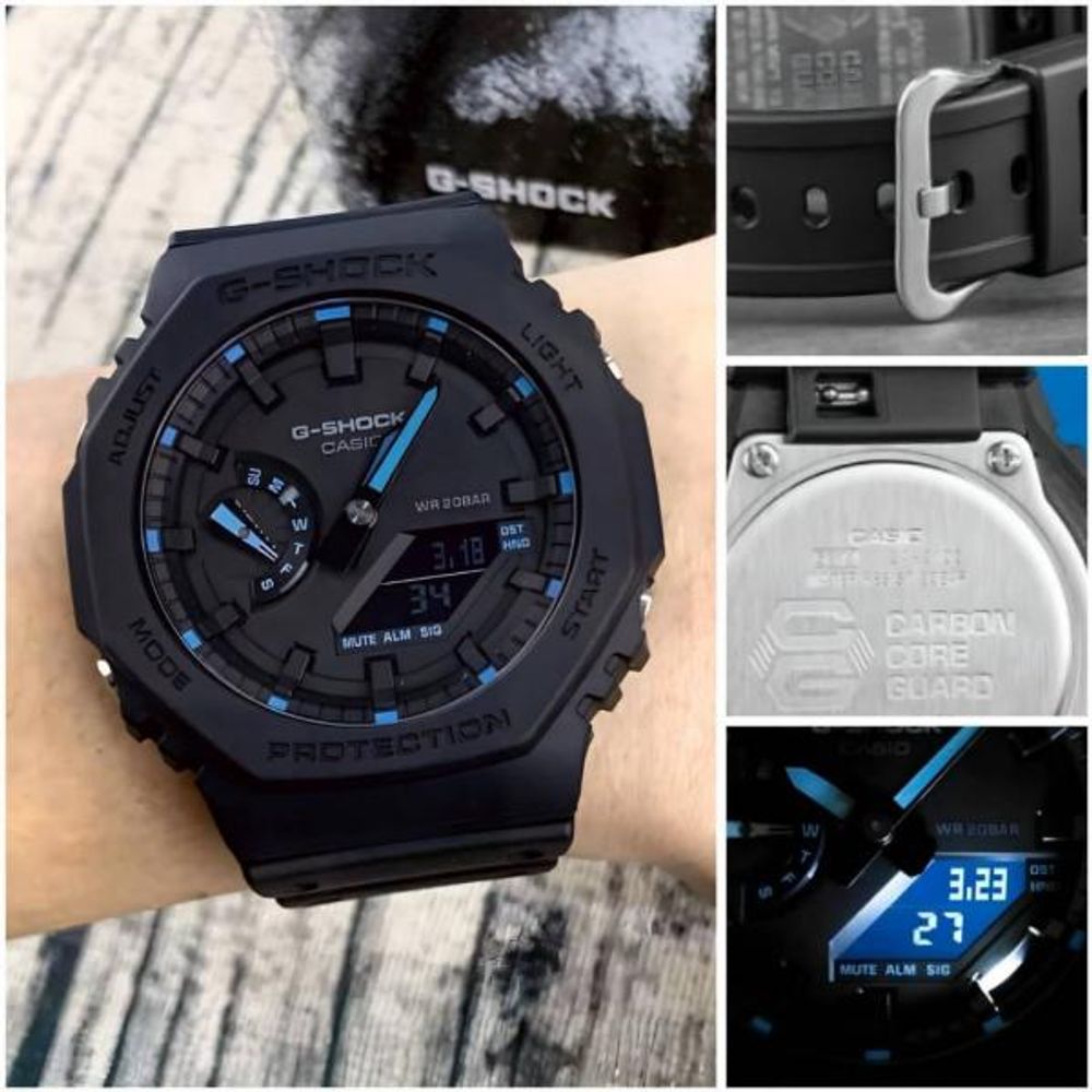 Casio g shock ga2100 black and blue