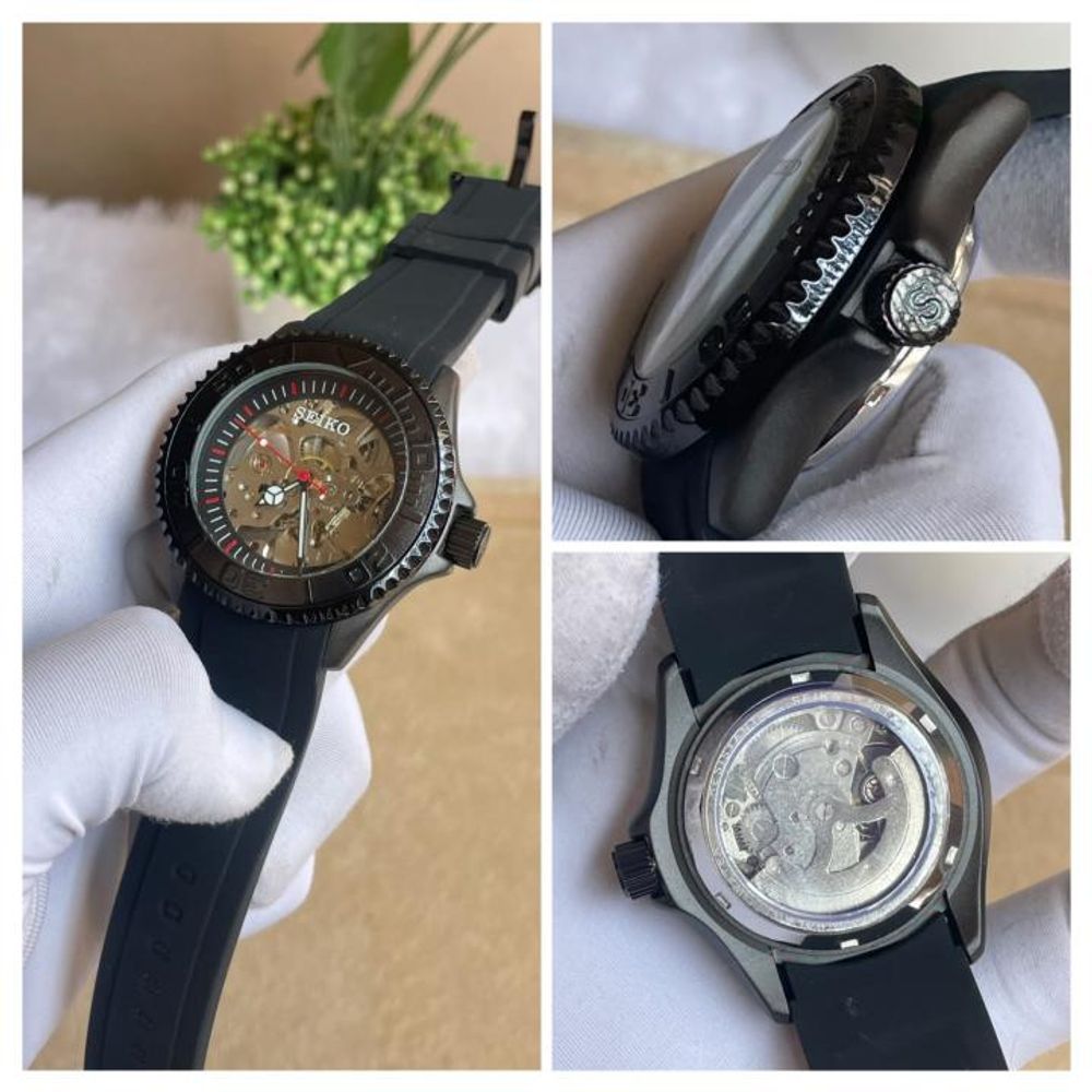Seiko Automatic Black Silicon Belt AT524