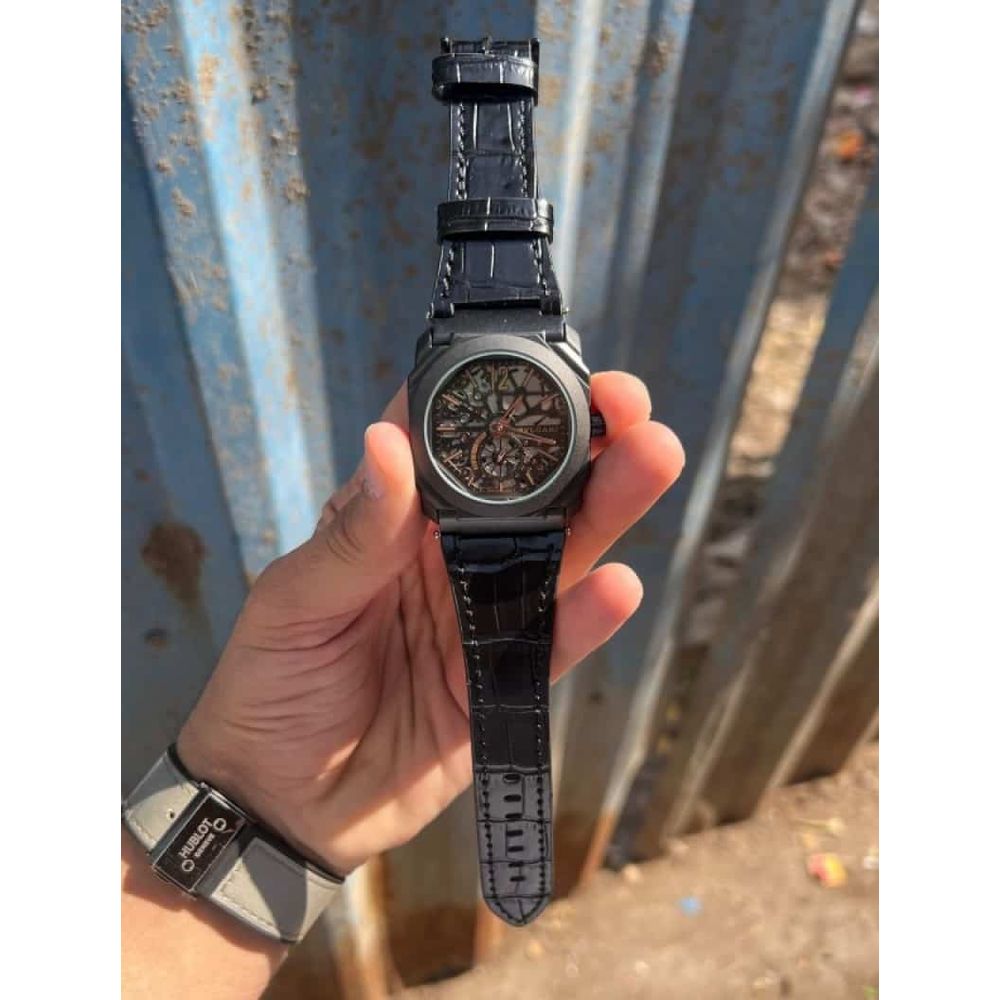 Bvlgari All Black With Copper Touch Quartz Premium Watch