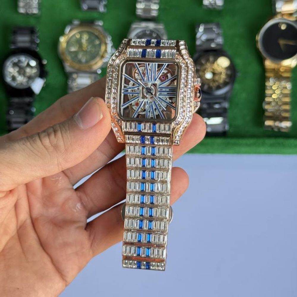 Cartiarr Santos Diamond Quartz (GoldBlue)