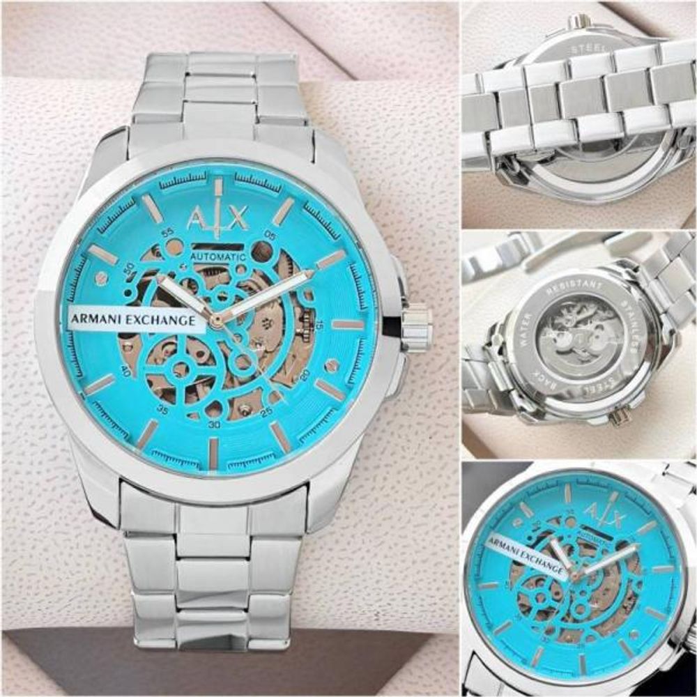 Armaann_i Exchange Ax2418 Hampton Automatic silver Sky Blue