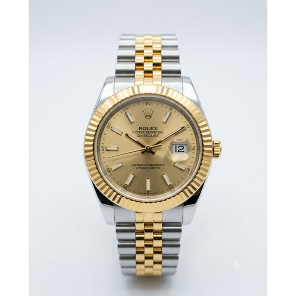 Rolee_x Oyster Perpetual Date Just Two Tone Gold Dial