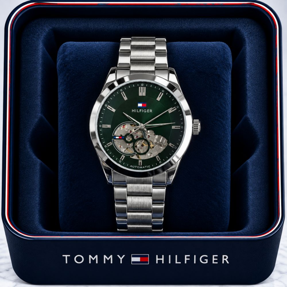 Tommy Hilfigeer Automatic Silver Green