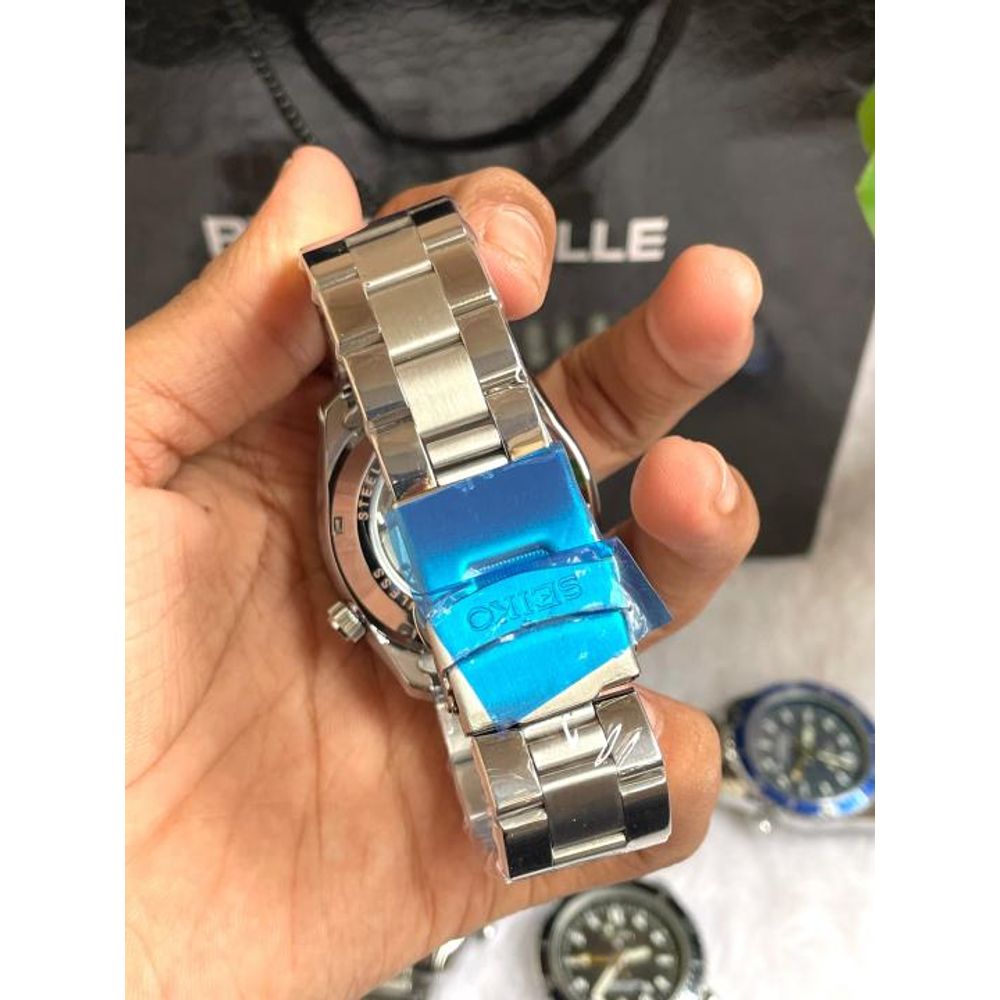 Seiko GMT Open Back Silver Green AT459