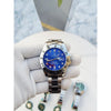 Rollex Explorer Open Back Silver Blue Dial  AT383