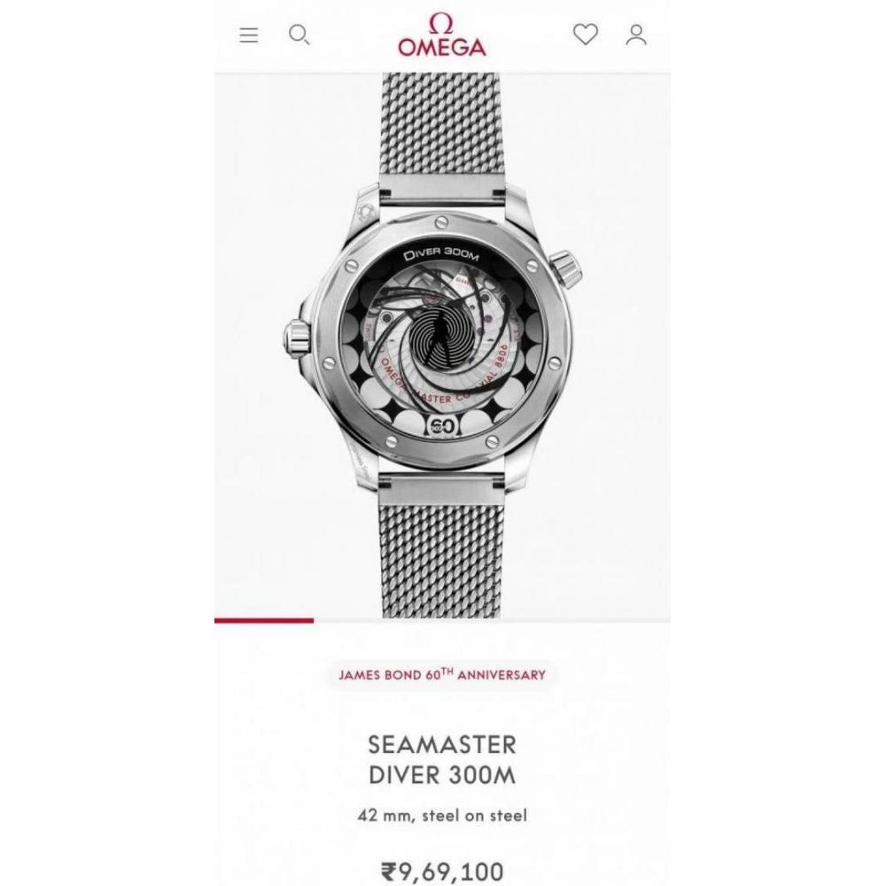Omegg_a Seamaster Diver 300 Automatic silver blue
