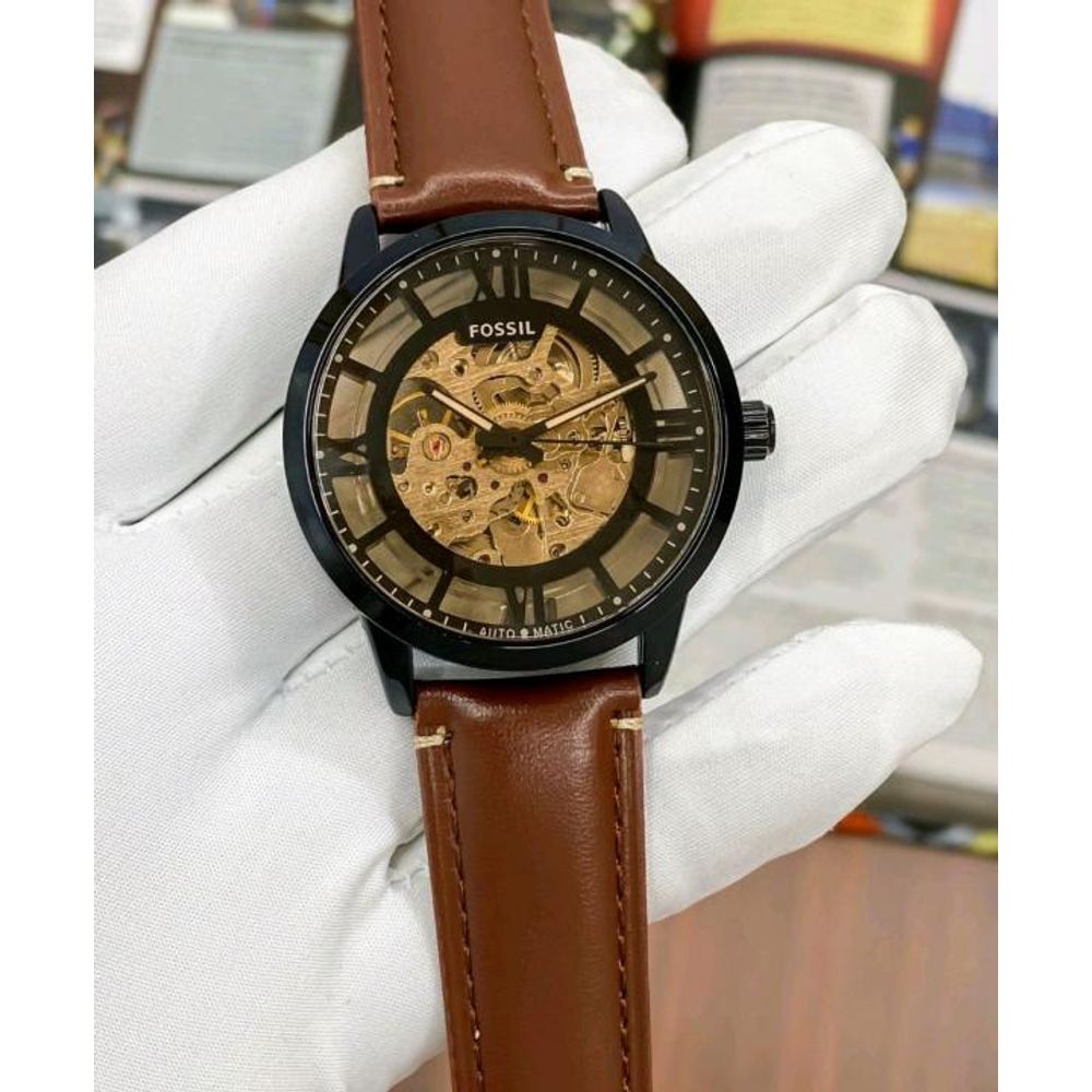 FOSIL TOWNSMAN AUTOMATIC BROWN LEATHER BELT AT165