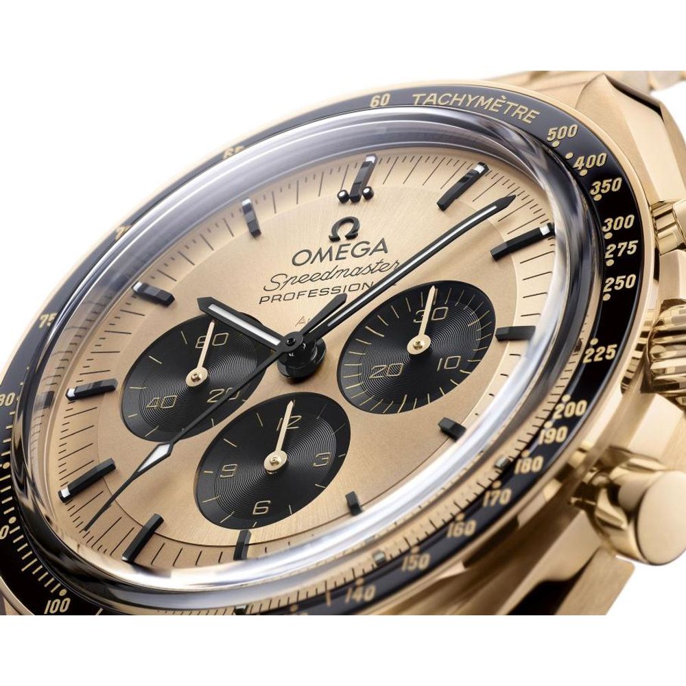 Omegha Speedmaster Moonwatch Professional Co-Axial Master Chronometer Chronograph gold to gold