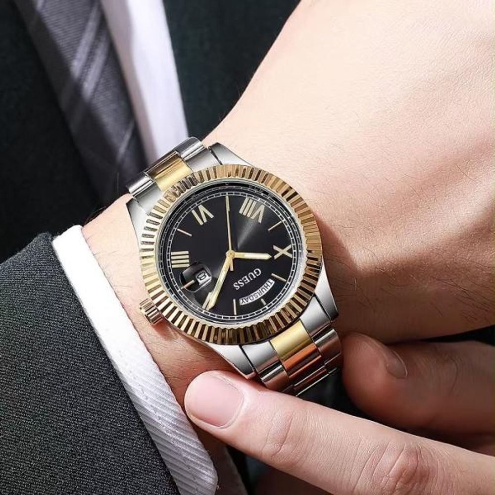 Gues s Day Date MenSwach Dual Tone Gold