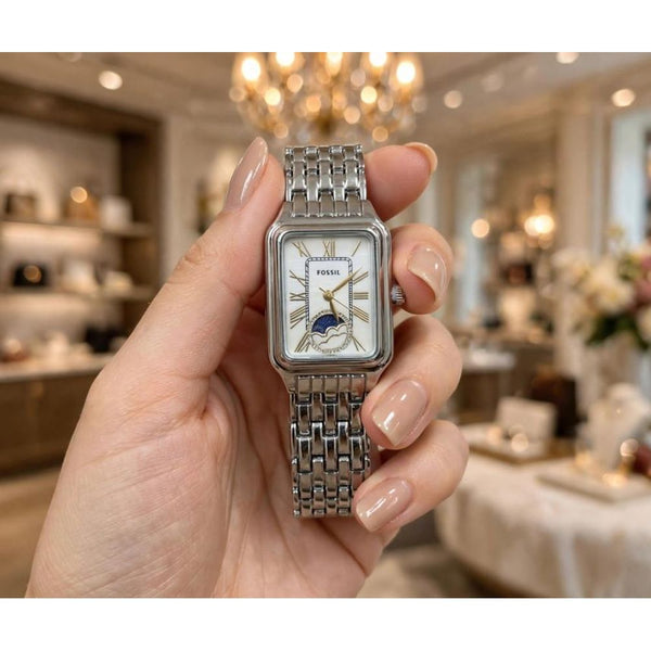 FOSIL RAQUEL SILVER-WHITE WATCH FOR HER 976