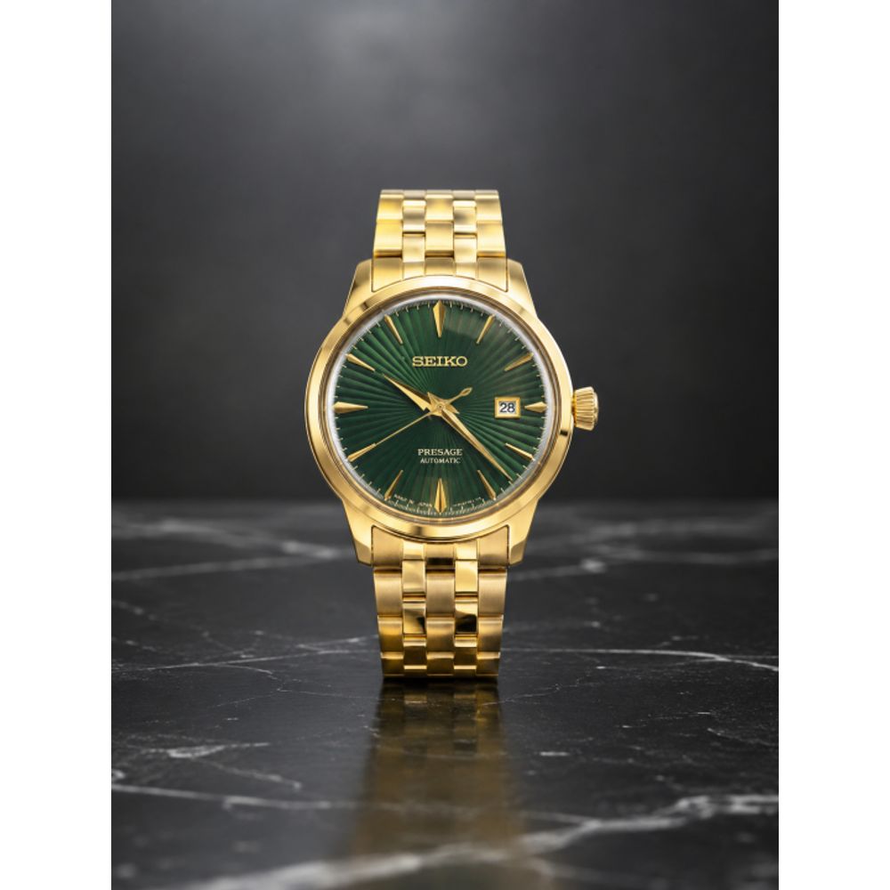 SEIK_O PRESAGE AUTOMATIC GOLD GREEN 233