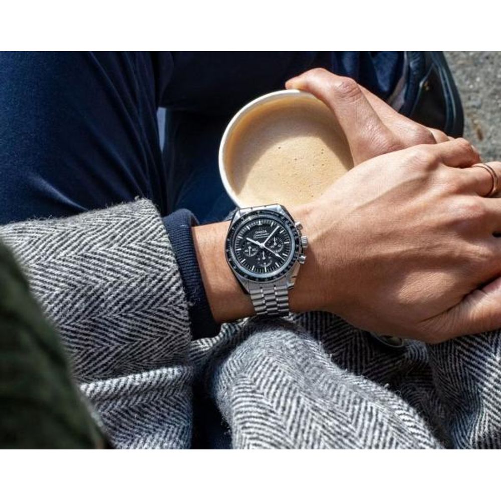 Omegha Speedmaster Moonwatch Professional silver Black Black Chronograp