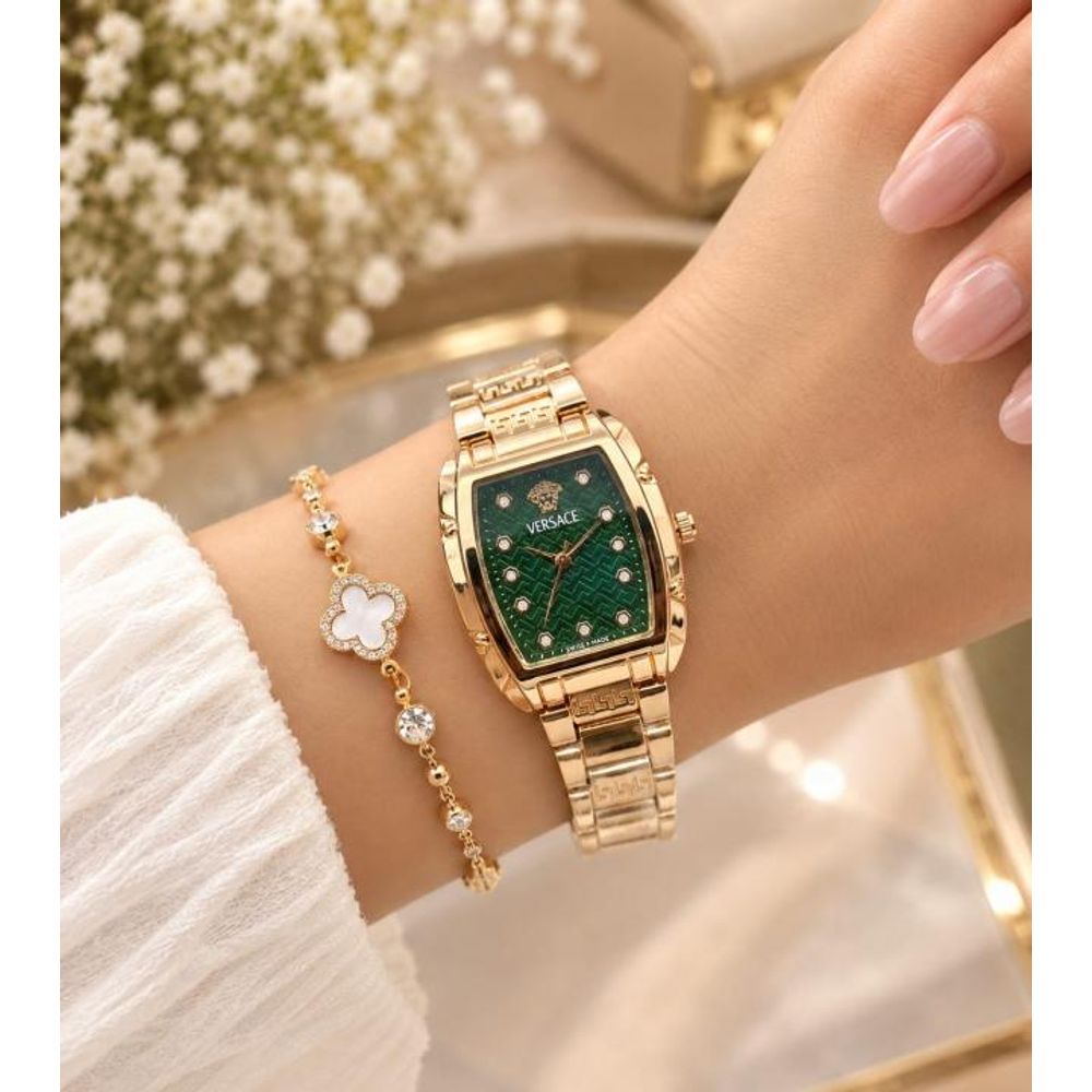 Versace Women Dominus VE8K00424 Square Rosegold Green