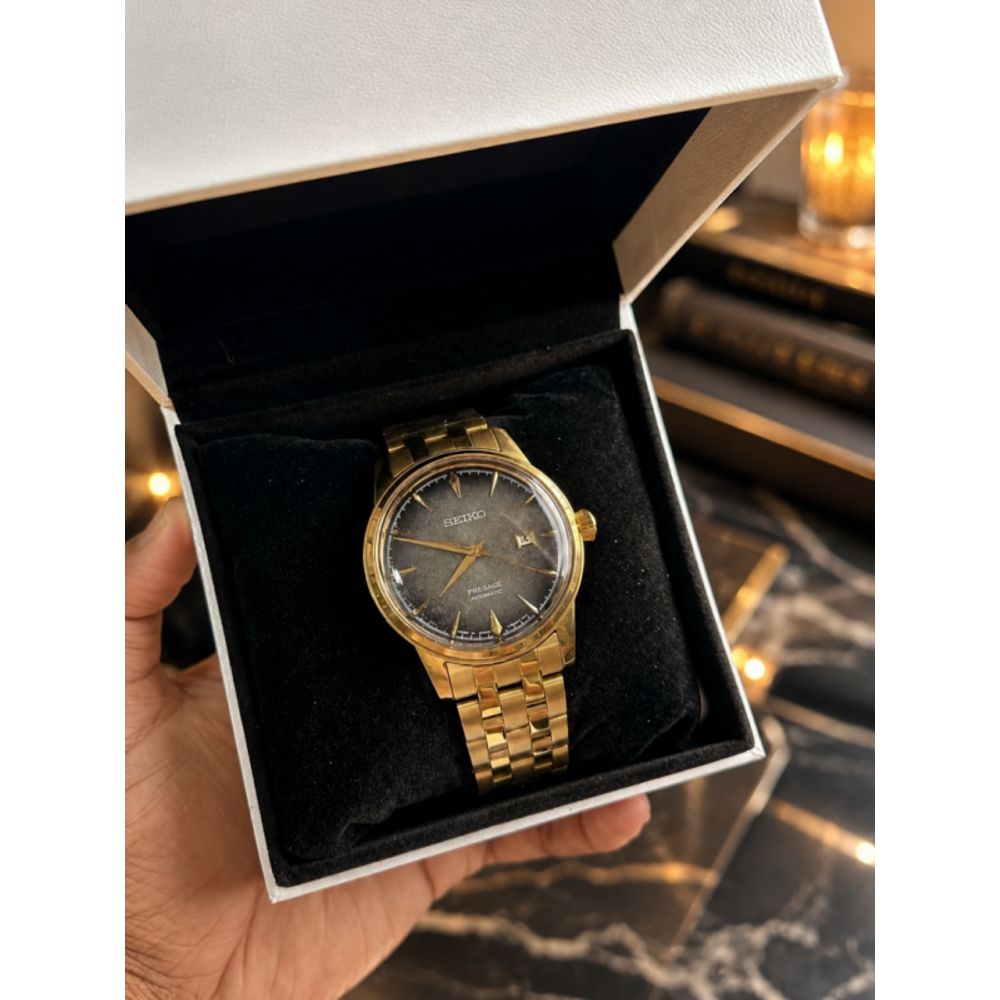 SEIK_O PRESAGE AUTOMATIC GOLD DUSTY BLACK 232