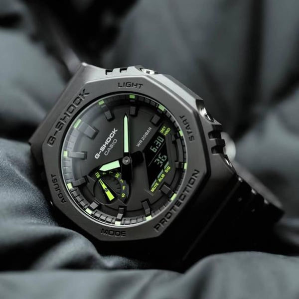 Casio g shock ga2100 black and green
