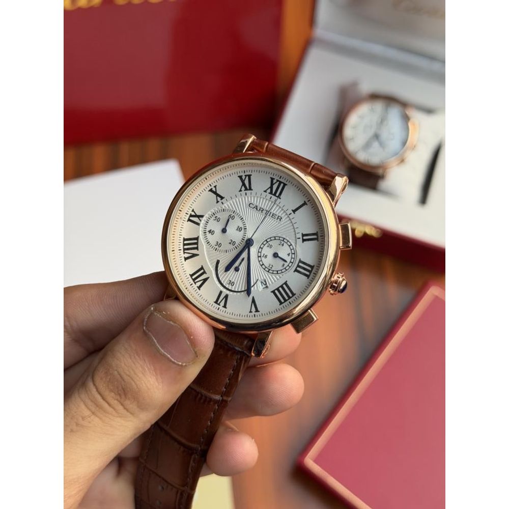 Cartiar Baloon Leather Chronograph Working