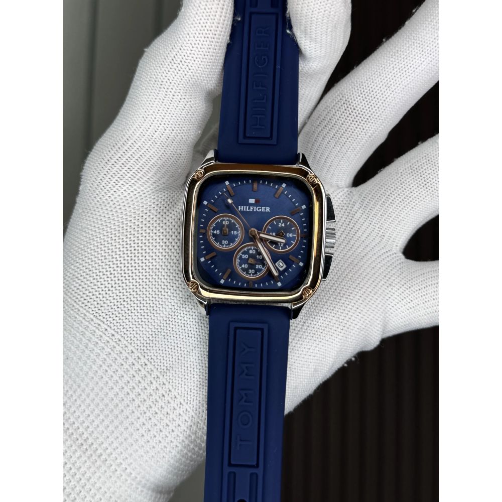 Tommy Hilfige r Copper Blue Square Premium Chronograph Watch