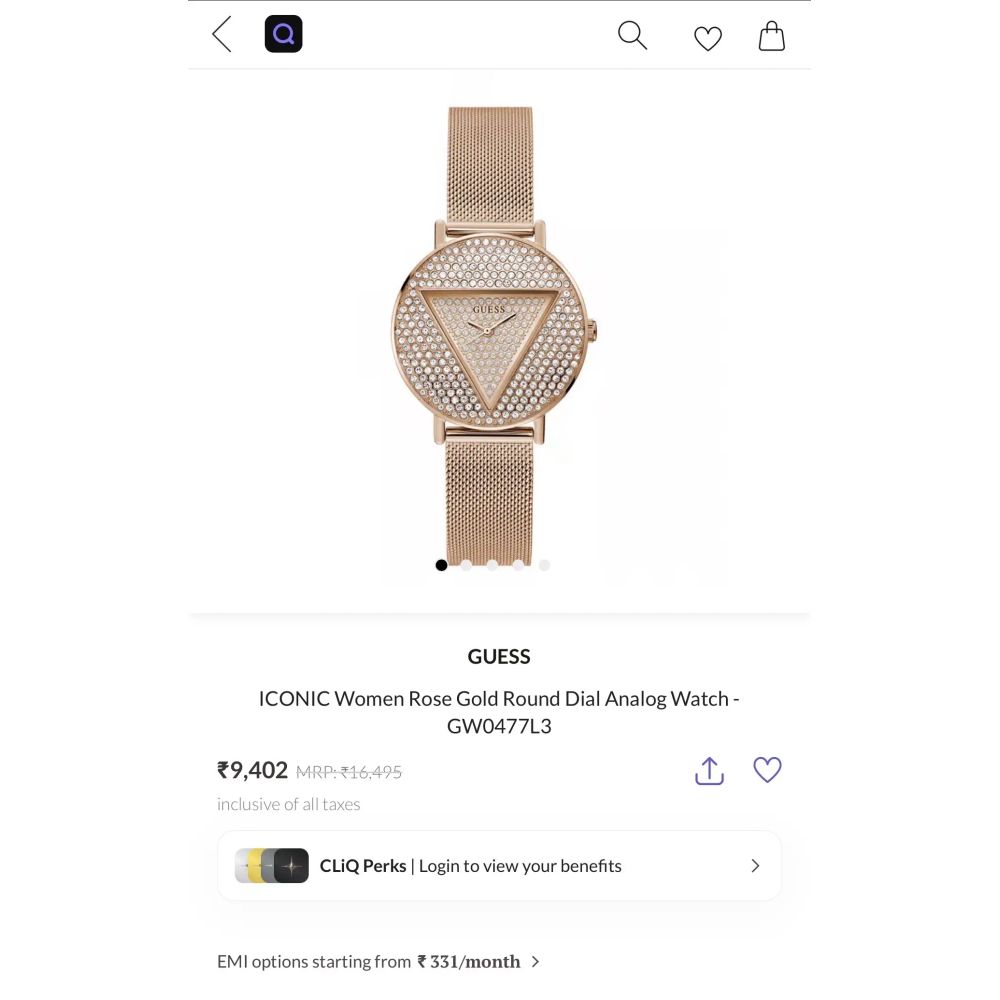 Gues s ICONIC Rose Gold Premium Ladies Watch