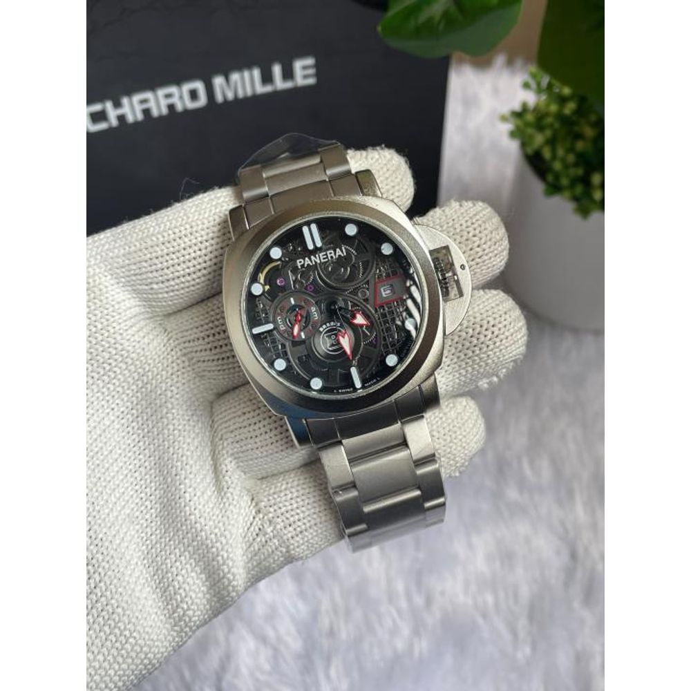 PANERAI LUMINOR MARINA METAL SILVER BLACK DIAL AT398