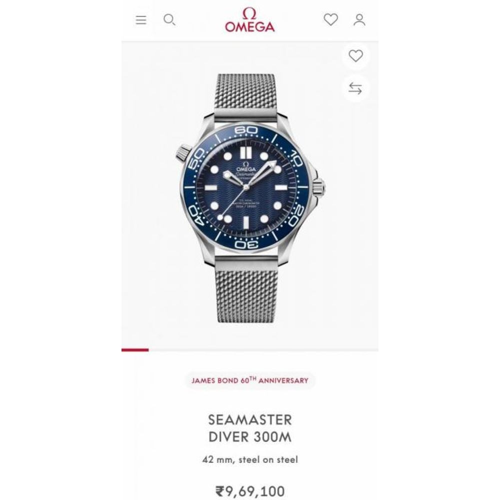 Omegg_a Seamaster Diver 300 Automatic silver blue