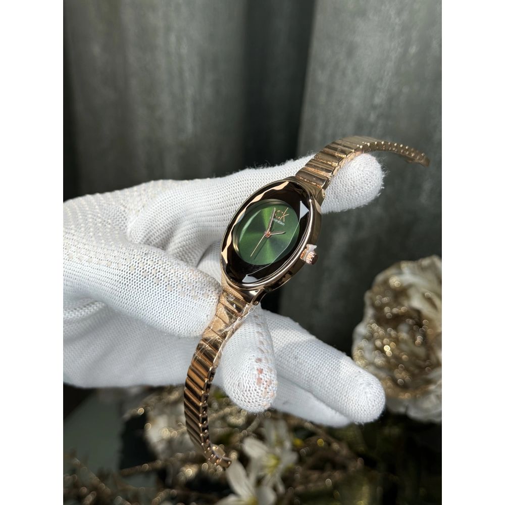 Calvin Klei n Oval Copper Green Premium Watch