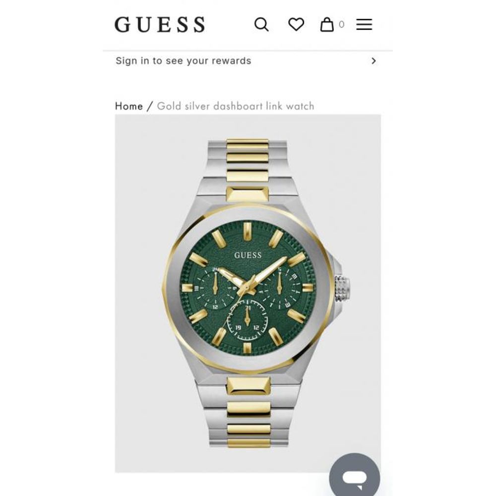 Gues_s Men Headline Gunmetal Analogue 2 ton gold green