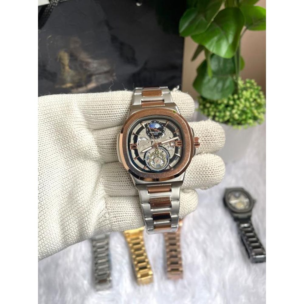 PATEK PHILIIPPE SUN TWO TONE BLACK DIAL AT456