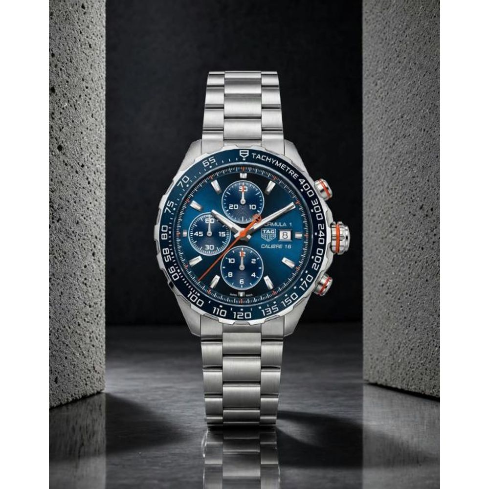 TAG Heuuer Formula 1 Bettry Chronograph silver blue