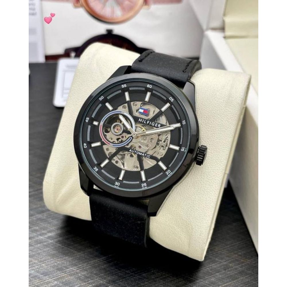 Tommyy  Hilfiger Automatic Leather Belt Full Black AT143