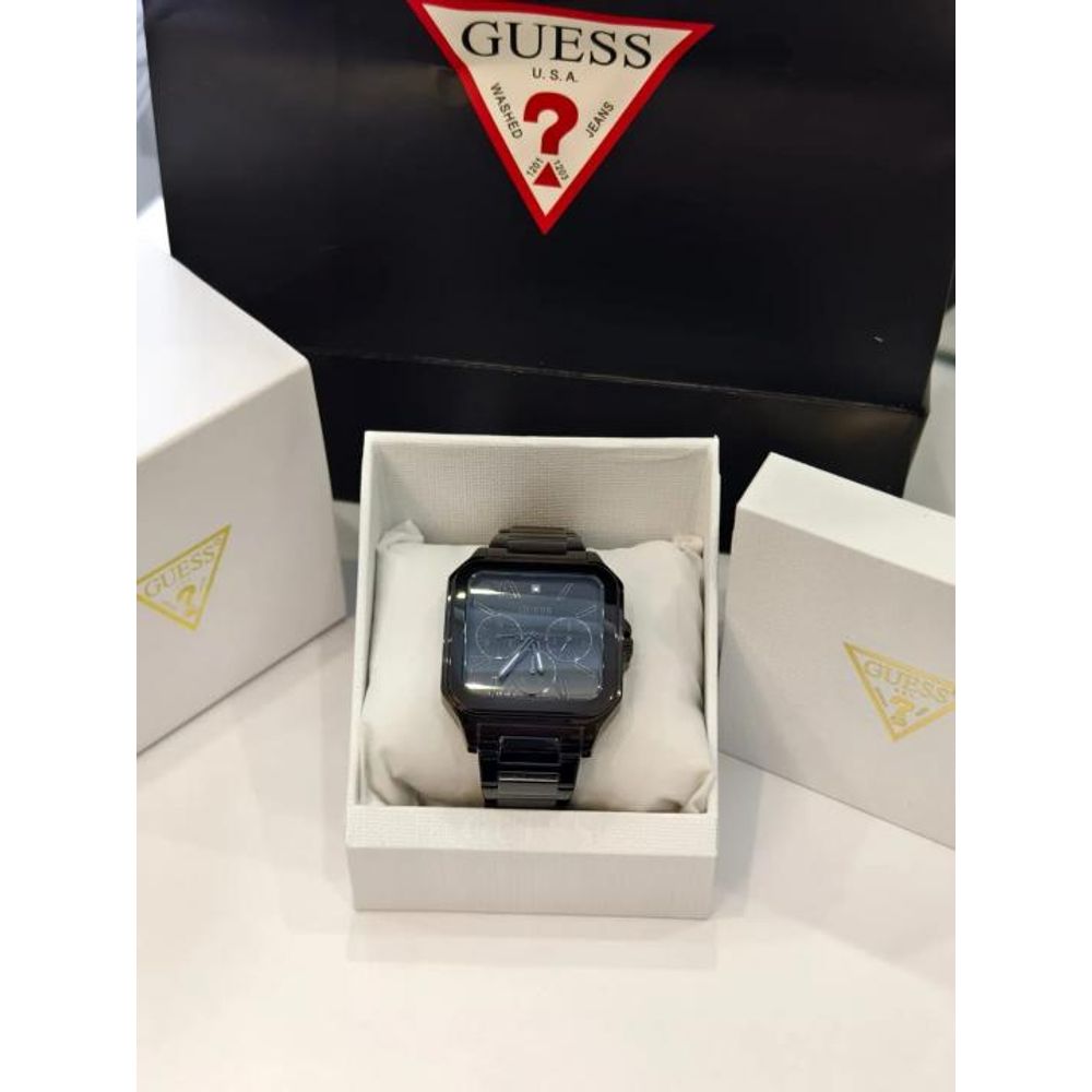 Gues_s Men Headline Square Gunmetal Analogue black