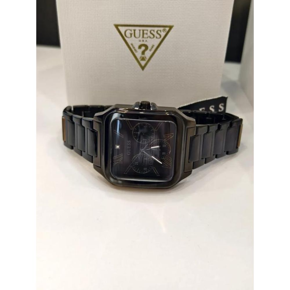 Gues_s Men Headline Square Gunmetal Analogue black
