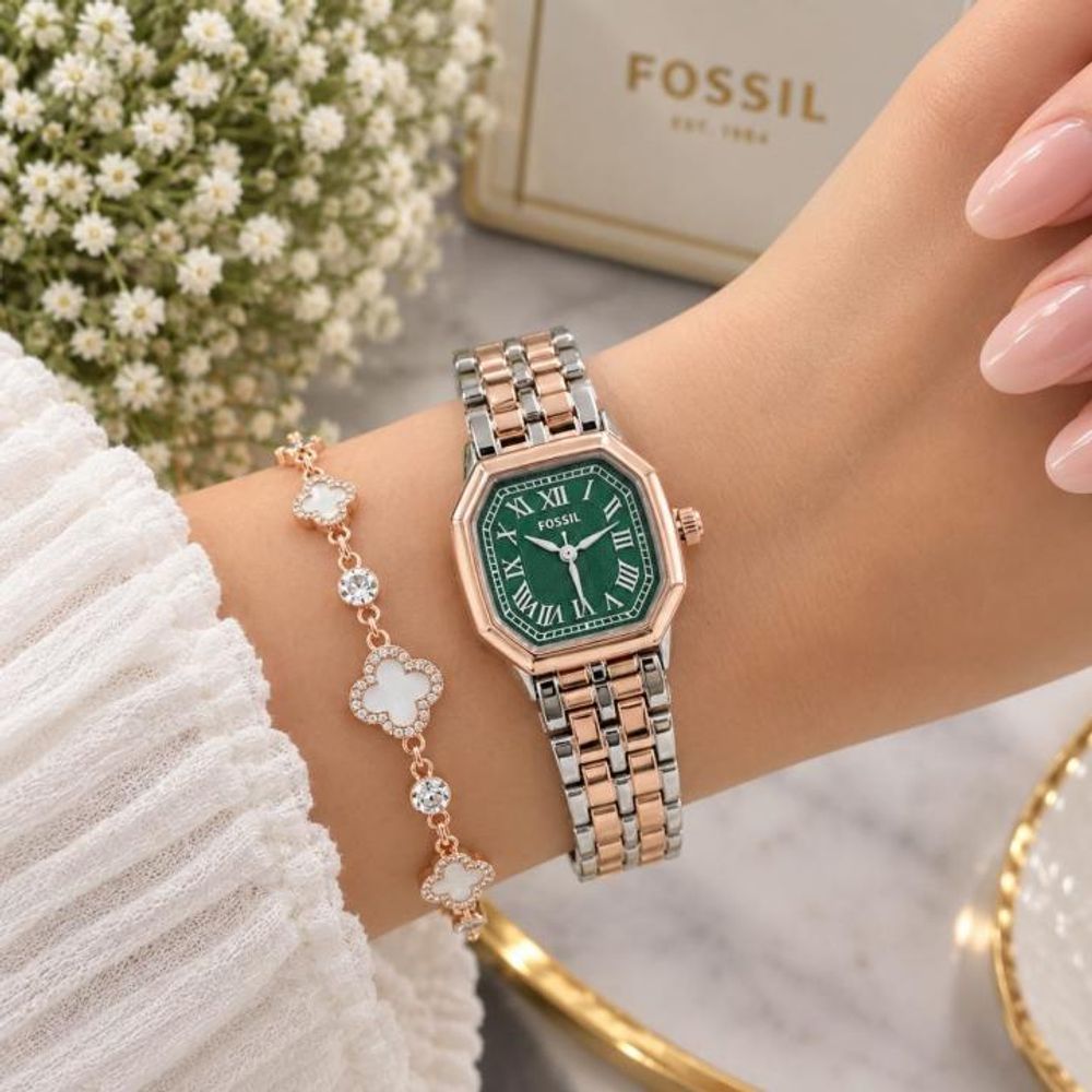 Fossiil Women Harlow Rosegold Two Tone Green