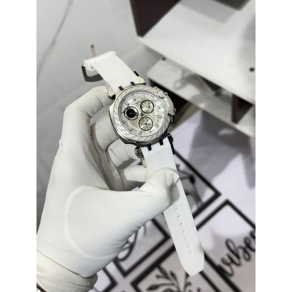 TISOT T RACE CHRONOGRAPH WHITE SILVER   1144